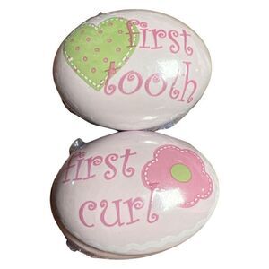New Baby Girl First Tooth First Curl Hair Storage Floral Decorative Container